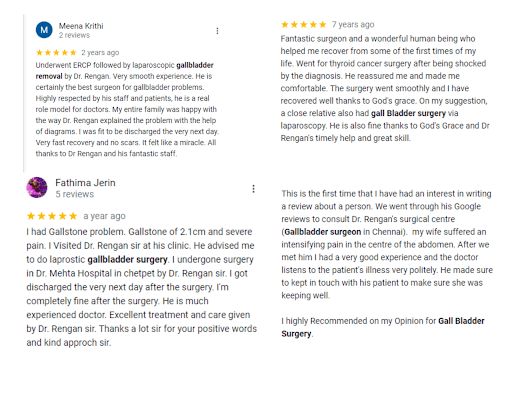 Reviews of Best Galbladder surgeon in chennai